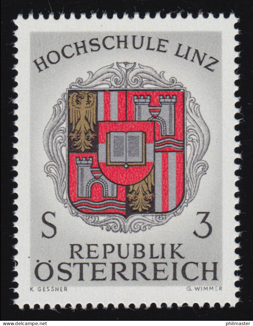 1230 Hochschule Linz, Wappen Der Hochschule Linz,  3 S, Postfrisch **  - Ongebruikt