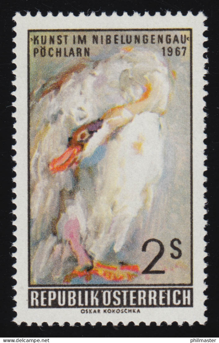 1240 Ausst. Kunst Im Nibelungengau, Schwan Märchengest. Gemälde, 2 S,  **  - Unused Stamps