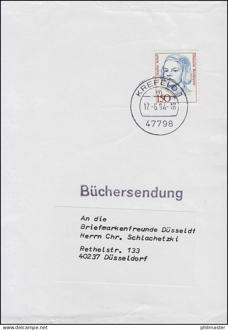 1497 Frauen Sophie Scholl Als EF Auf Büchersendung / Streifband KREFELD 17.6.84 - Other & Unclassified