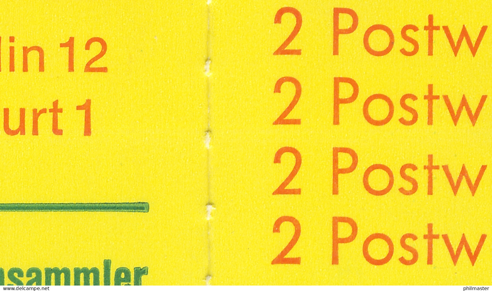 12caII MH BuS 1980 [rote 60er], NEUE Fluoreszenz ** - Postzegelboekjes