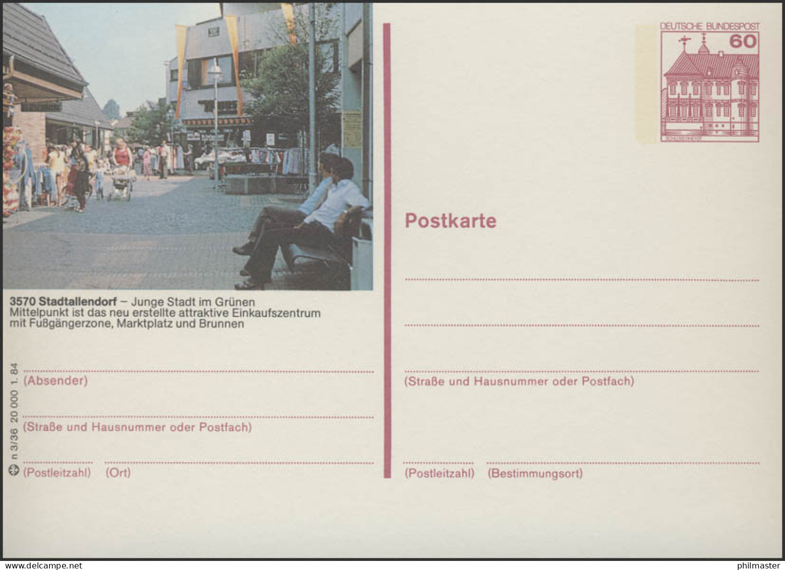 P138-n3/036 3570 Stadtallendorf - Fußgängerzone ** - Cartes Postales Illustrées - Neuves
