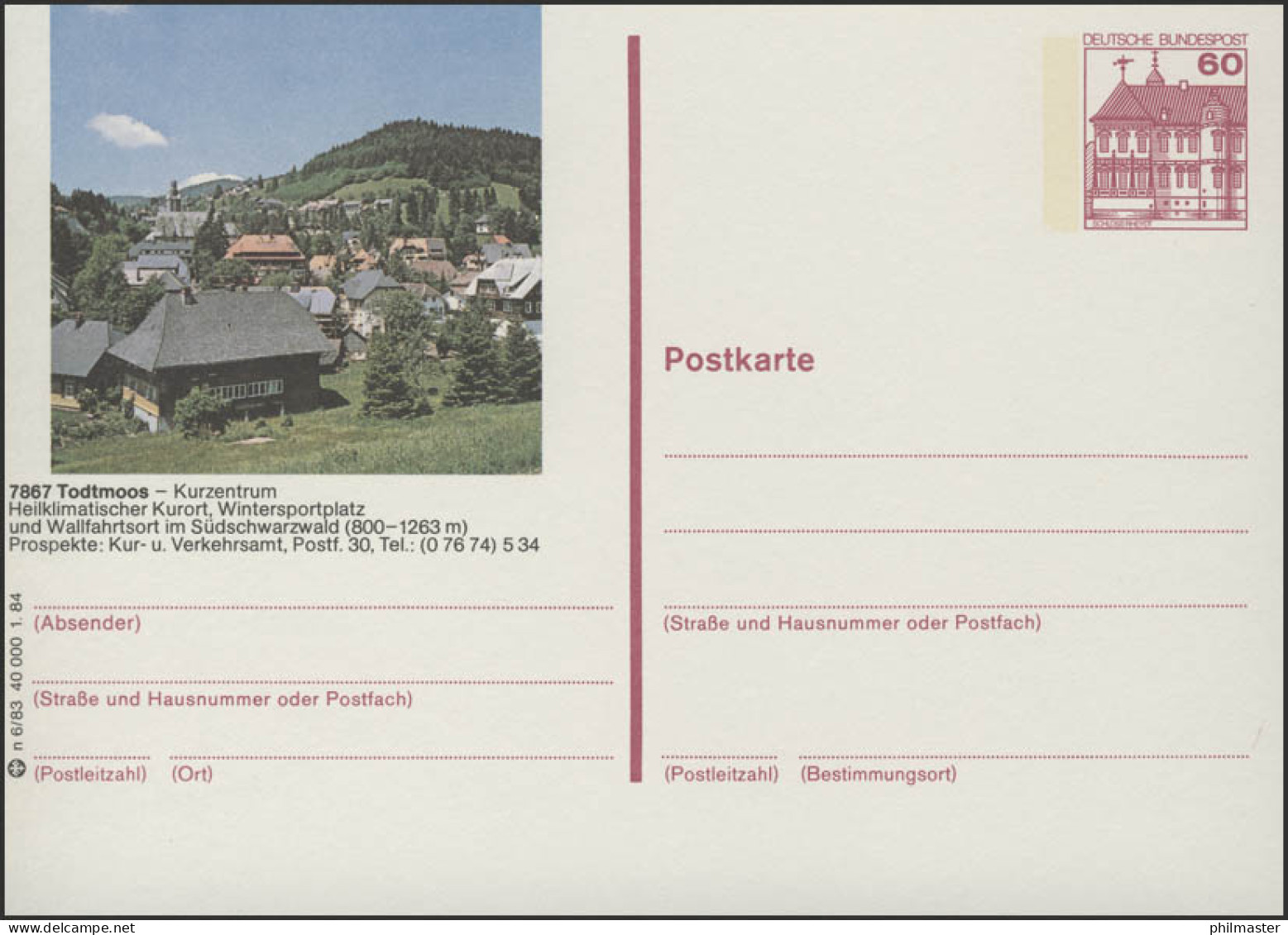 P138-n6/083 7867 Todtmoos - Ansicht Vordertodtmoos ** - Cartes Postales Illustrées - Neuves