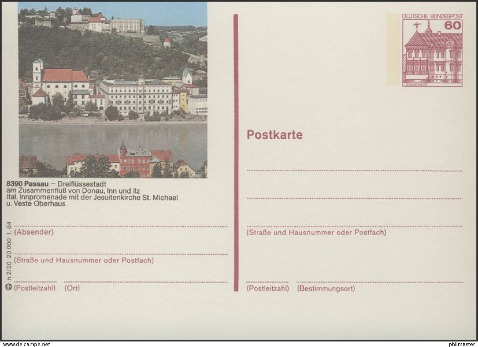 P138-n2/020 8390 Passau - Ortsansicht Mit Innufer ** - Cartes Postales Illustrées - Neuves