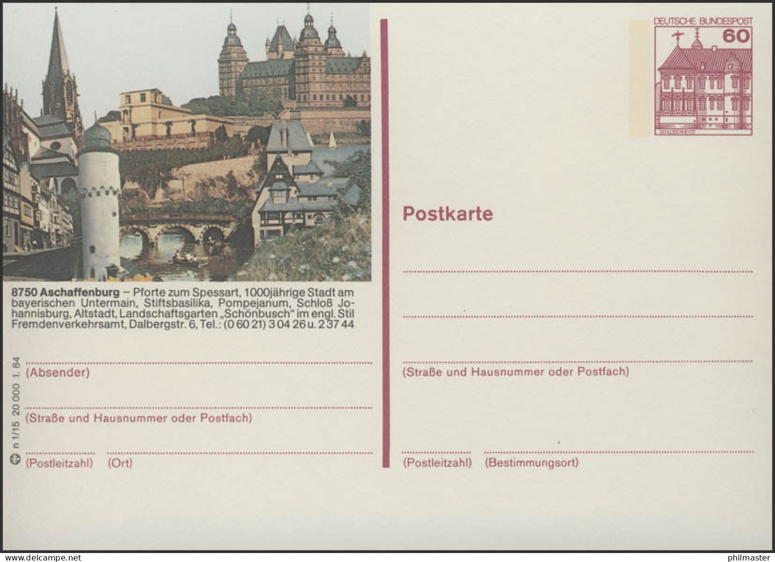 P138-n1/015 8750 Aschaffenburg - Stadt-Panorama ** - Cartes Postales Illustrées - Neuves