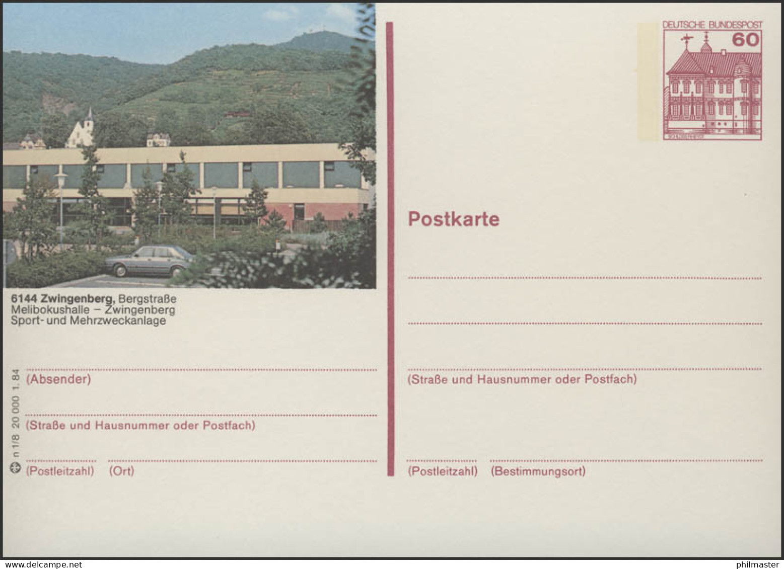 P138-n1/008 6144 Zwingenberg - Melibokushalle ** - Cartes Postales Illustrées - Neuves