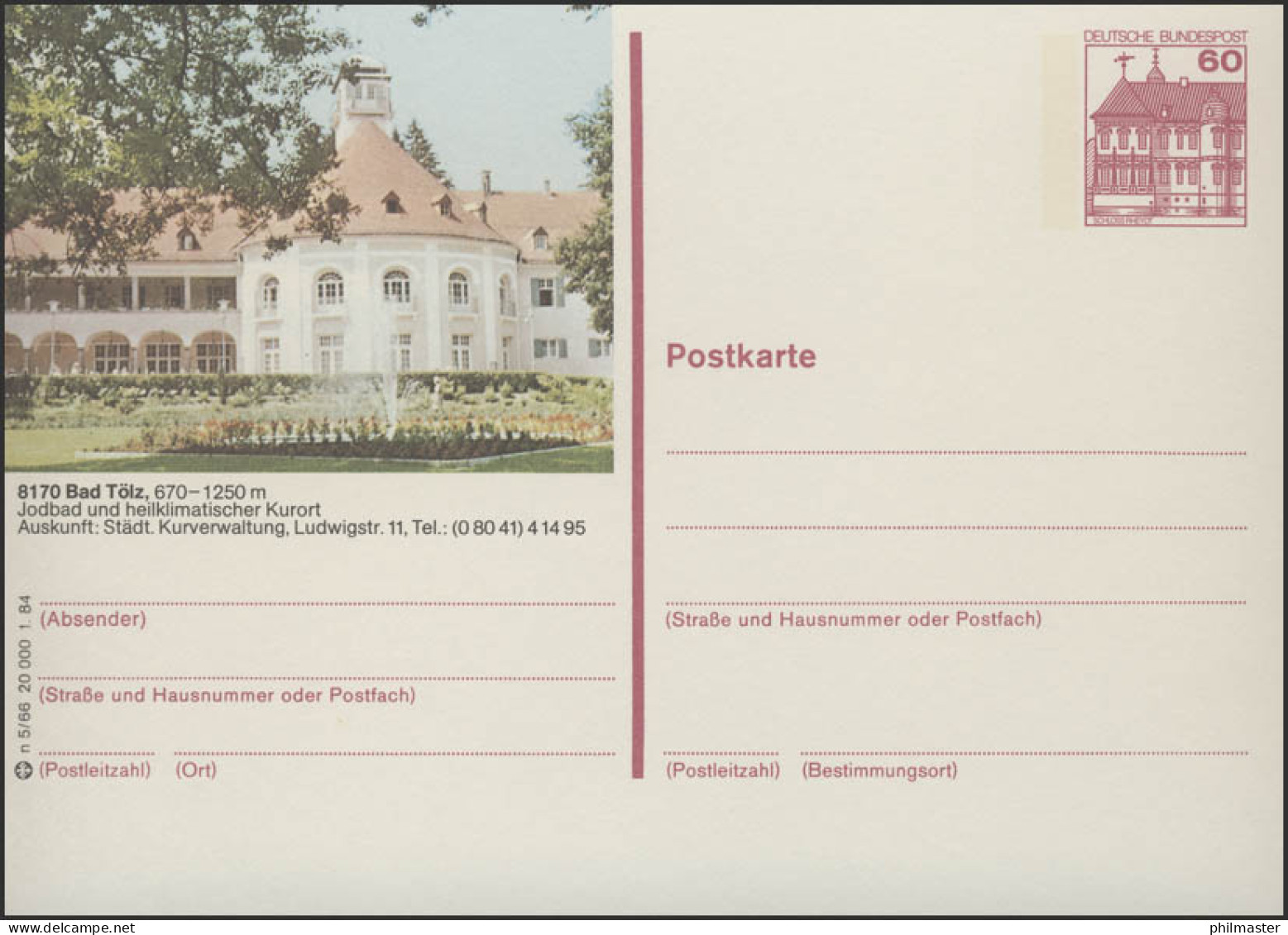 P138-n5/066 8170 Bad Tölz - Kurmittelhaus ** - Cartoline Illustrate - Nuovi