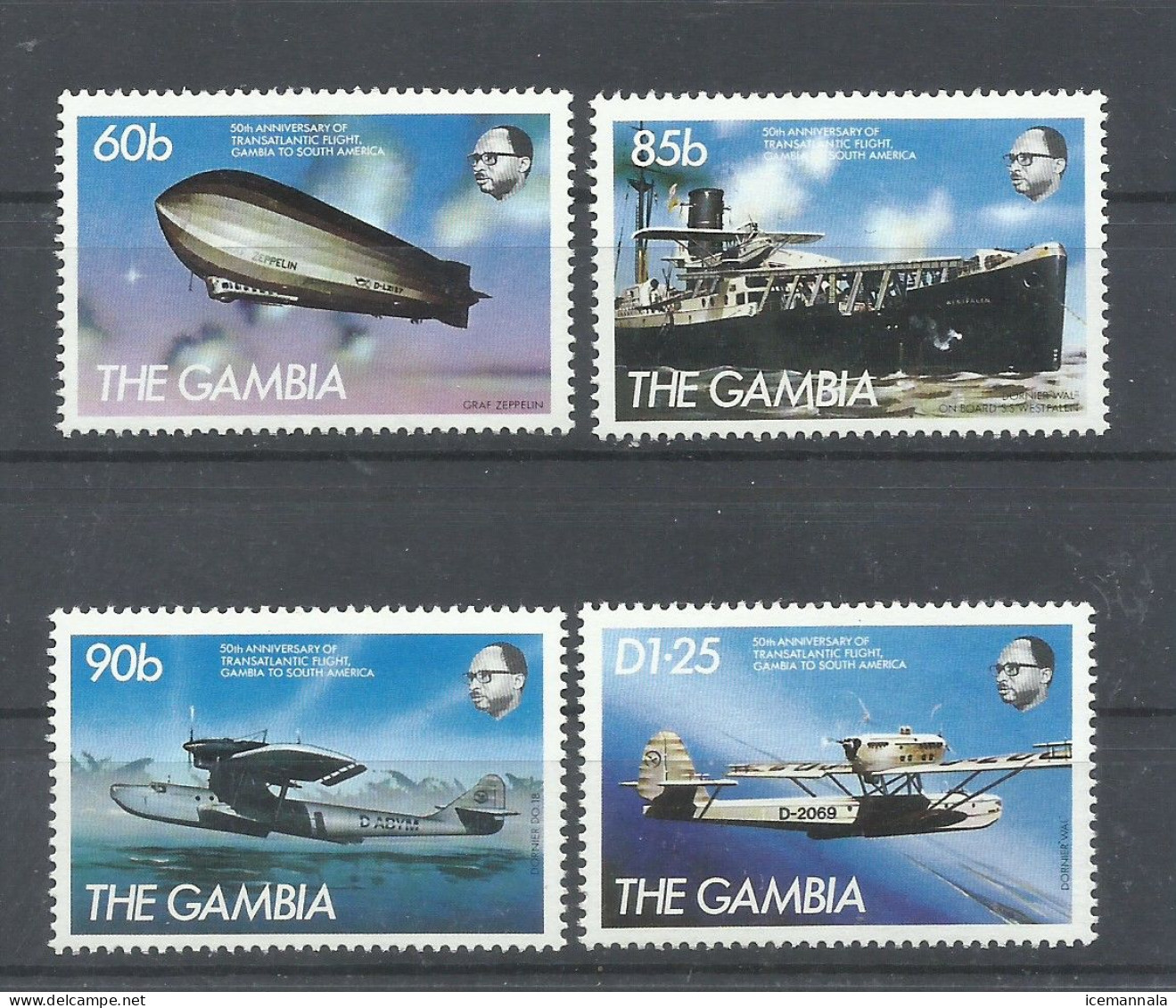 GAMBIA  YVERT   524/27   MNH  ** - Flugzeuge