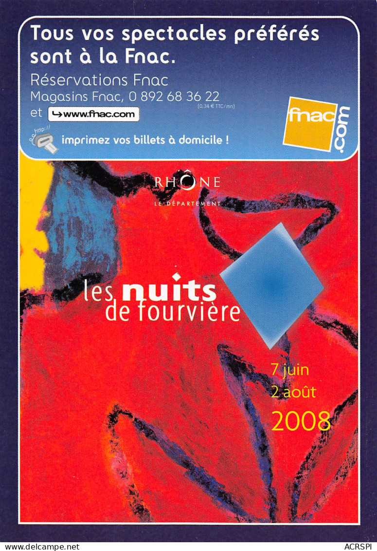 FNAC Les Nuits De Fourvière Juin Aout 2008 PUB Publicité  Spectacle   N° 1 \MK3034 - Advertising