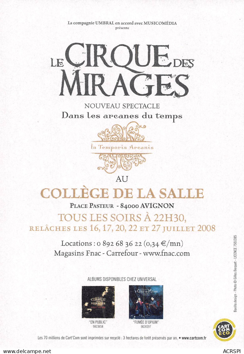 FNAC Avignon Le Cirque Des Mirages Collège De La Salle Place Pasteur  PUB Publicité  Spectacle   N° 5 \MK3034 - Publicidad