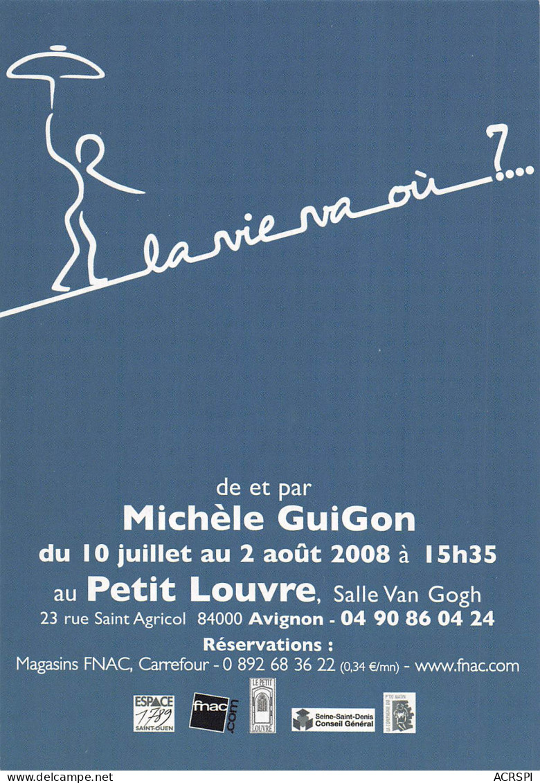 FNAC Avignon Au Petit Louvre Rue Saint Agricol Michèle GUIGON  PUB Publicité  Spectacle   N° 6 \MK3034 - Werbepostkarten