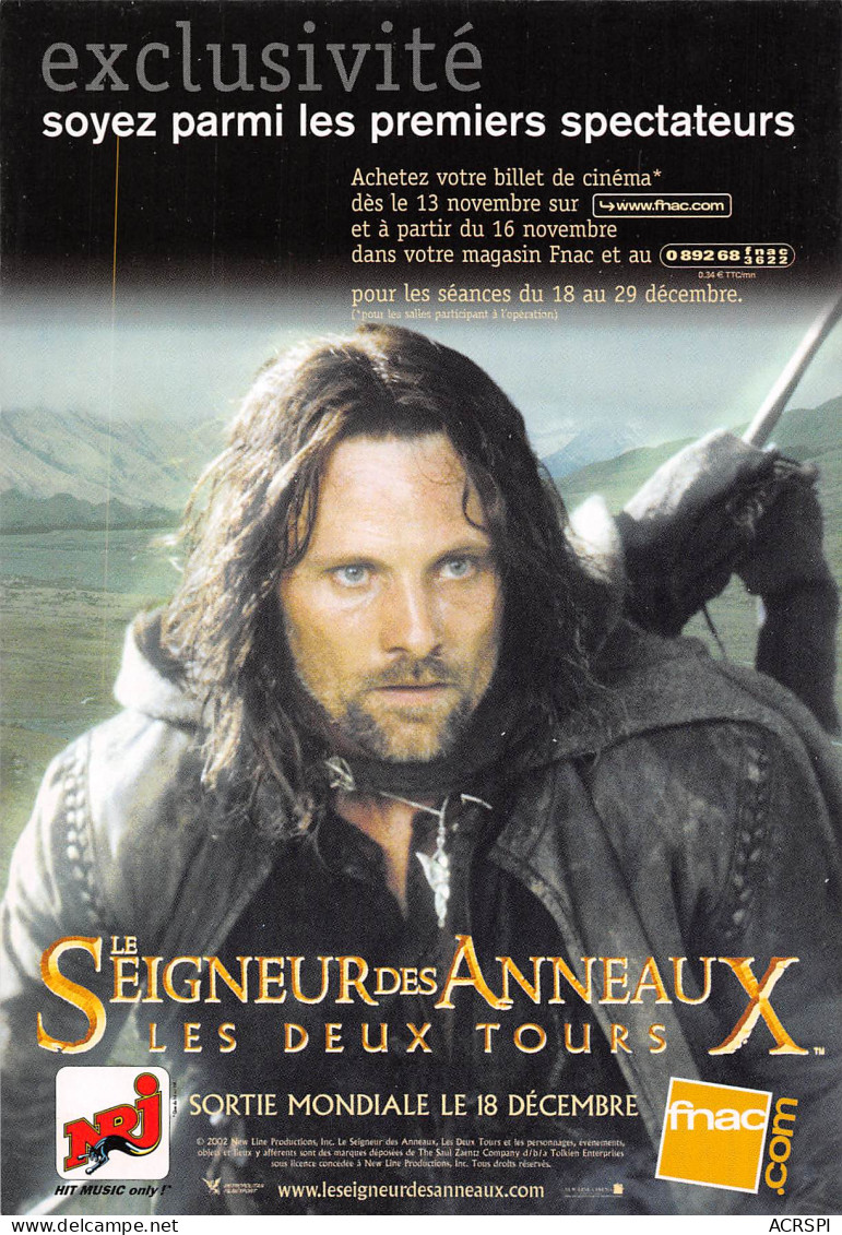 FNAC Le Seigneur Des Anneaux Les 2 Tours PUB Publicité  Spectacle   N° 11 \MK3034 - Werbepostkarten