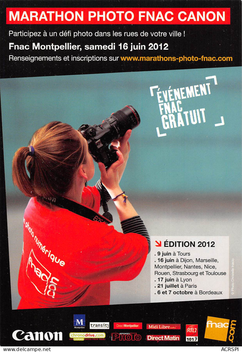 FNAC Marathon Photo Canon 2012  PUB Publicité  Spectacle   N° 20 \MK3034 - Werbepostkarten