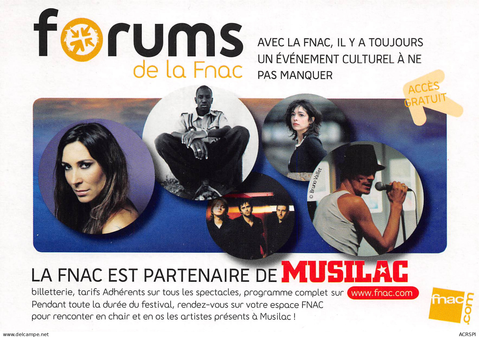 FNAC Aix Les Bains 2007 Zazie Musilac Placebo   PUB Publicité  Spectacle   N° 26 \MK3034 - Werbepostkarten