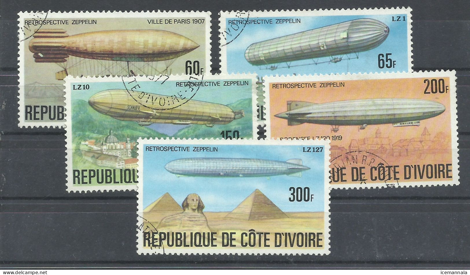 COTE  DE  DIVORE   YVERT  434/38 - Zeppelines