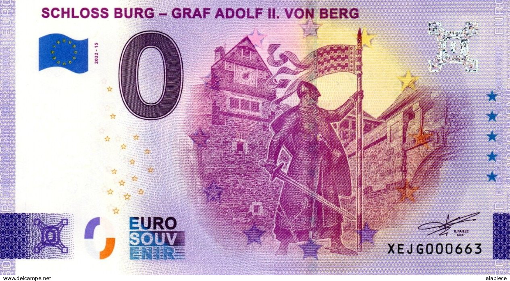 Billet Touristique - 0 Euro - Allemagne - Schloss Burg (2022-15) - Pruebas Privadas