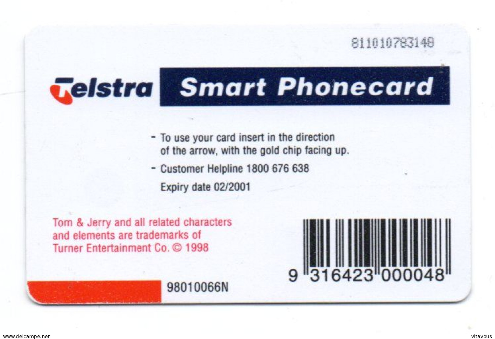 Tom & Jerry Carte Australie Telsa Smart Phonecard  (K 294) - Australia