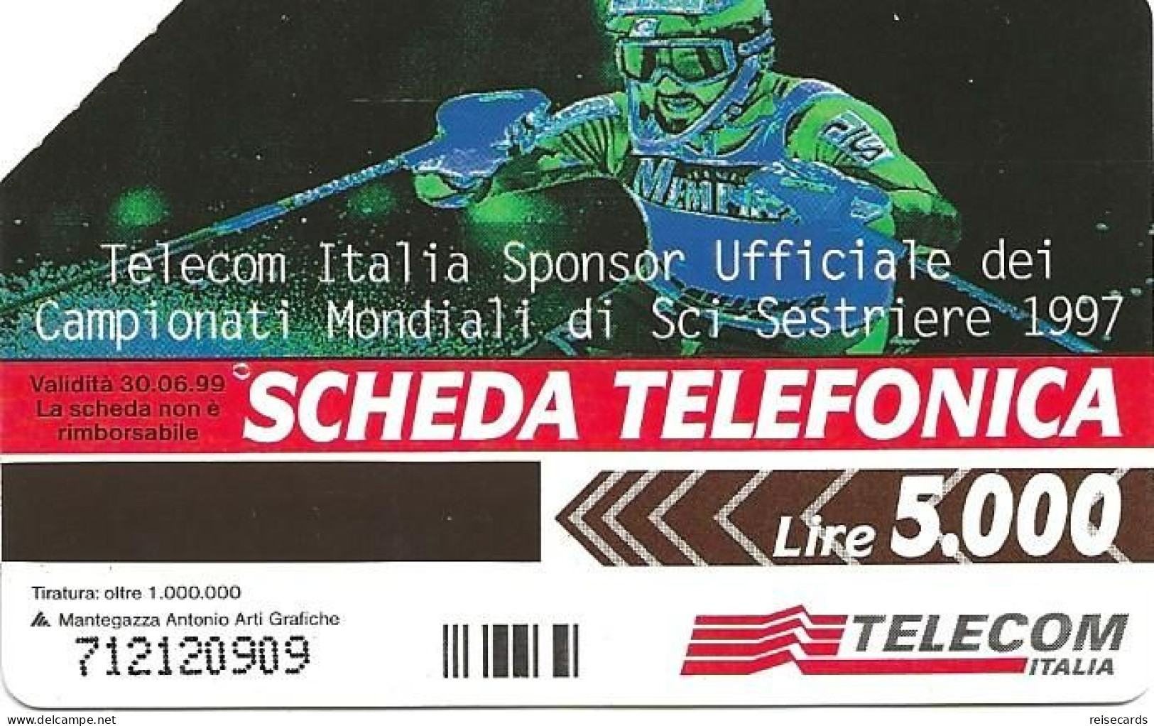 Italy: Telecom Italia - Campionati Mondiali Di Sci-Sestriere 1997 - Openbare Reclame