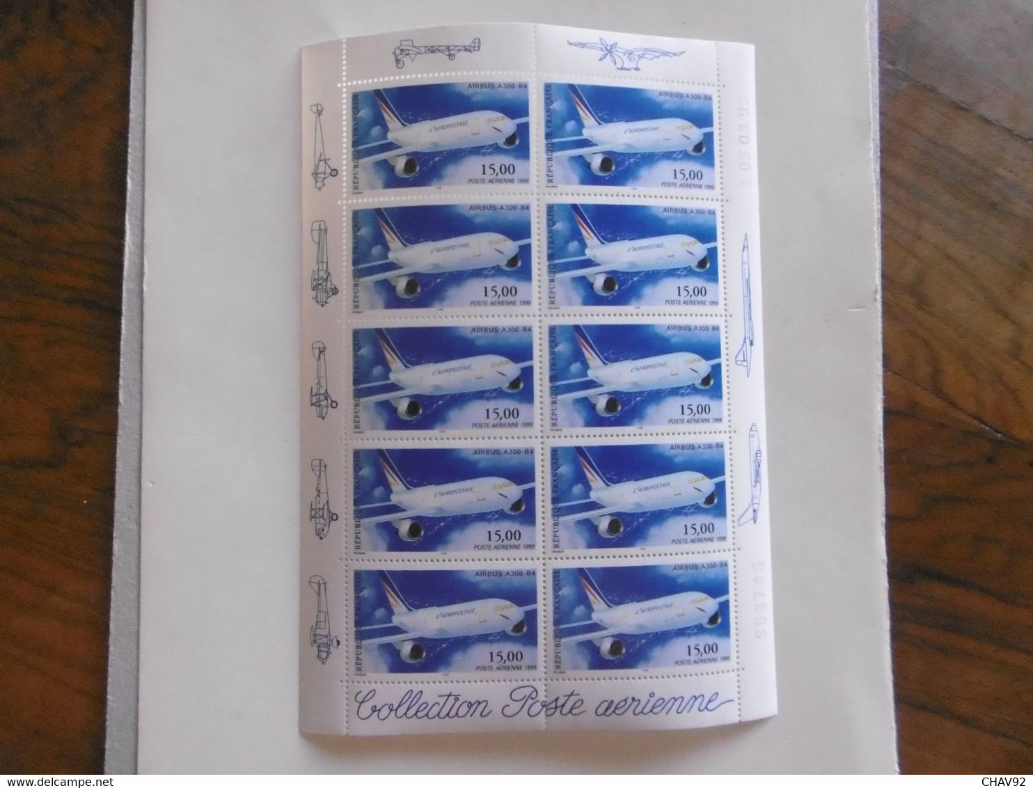FRANCE   1999  F63a * *    FEUILLET DE 10 AIRBUS A300 B4 - 1960-.... Postfris
