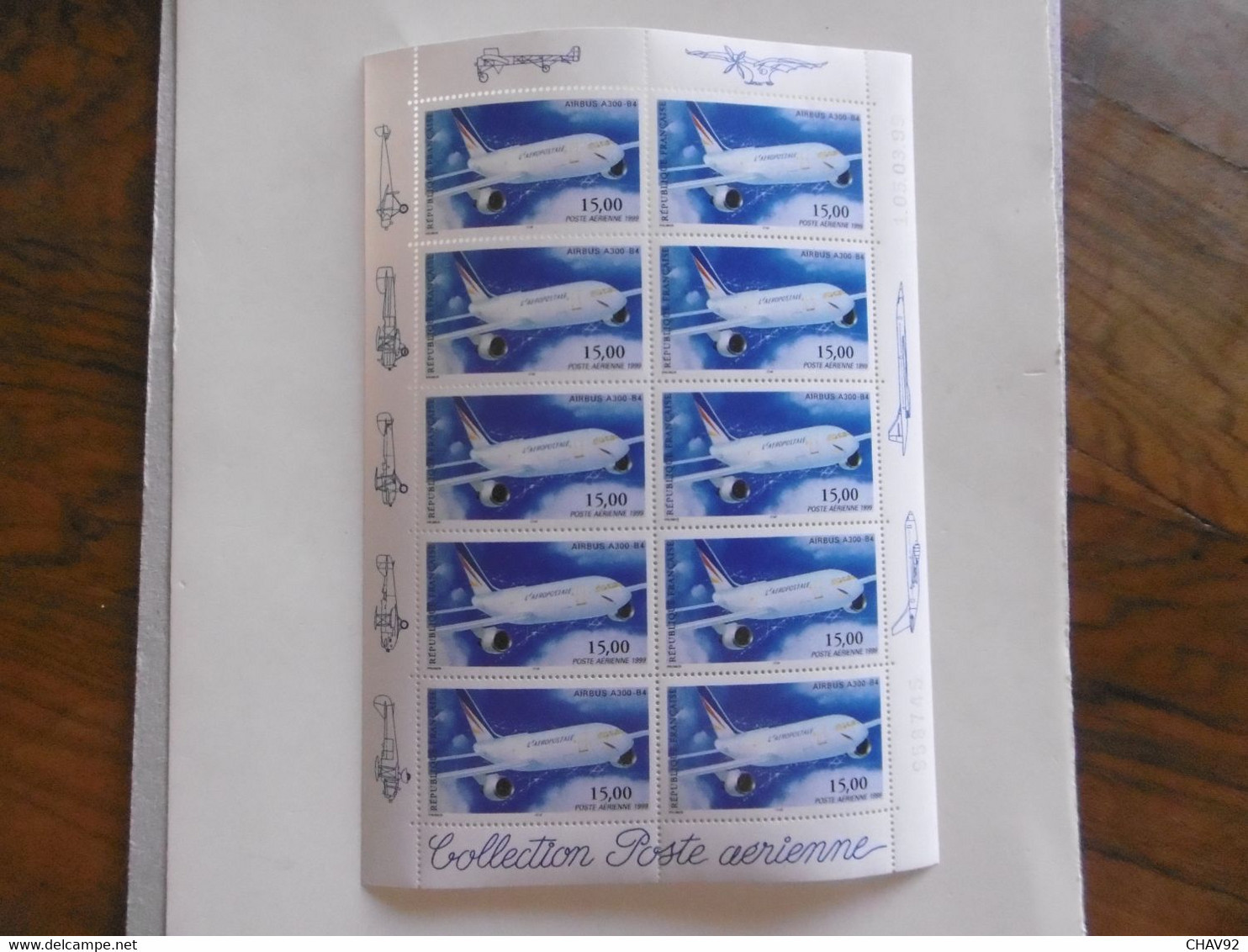 FRANCE   1999  F63a * *    FEUILLET DE 10 AIRBUS A300 B4 - 1960-.... Neufs