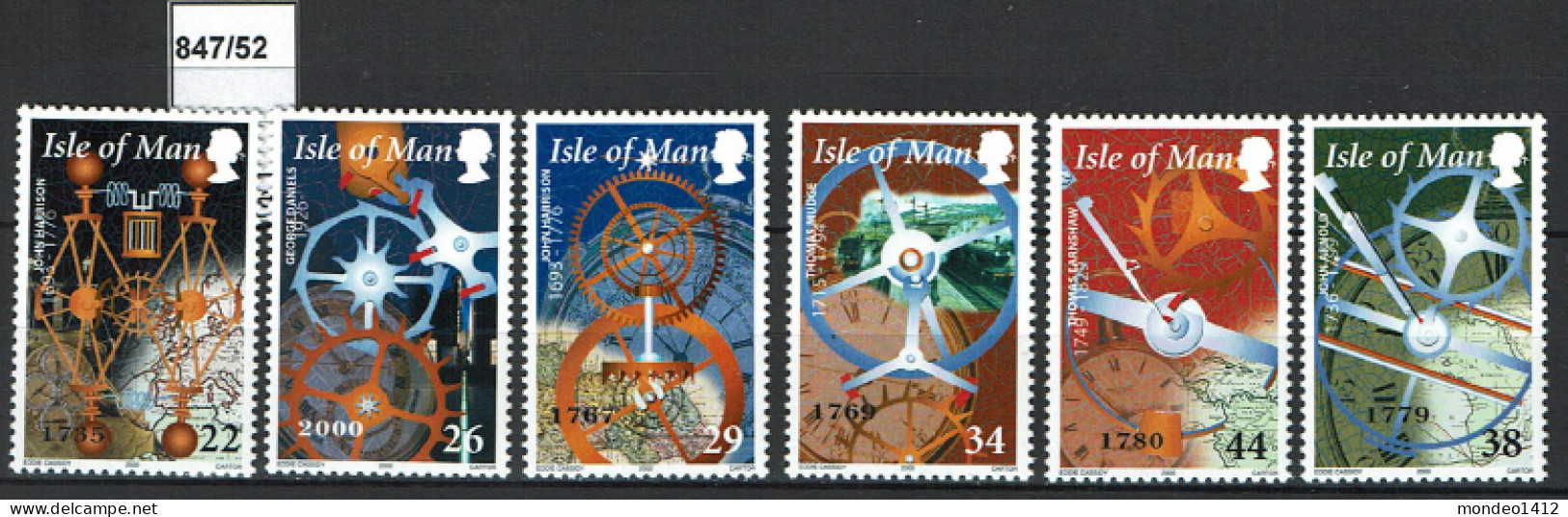 Isle Of Man - 2000 - MNH - Clocks, Horloges, Uurwerken - Detail Mechanisme - Man (Ile De)