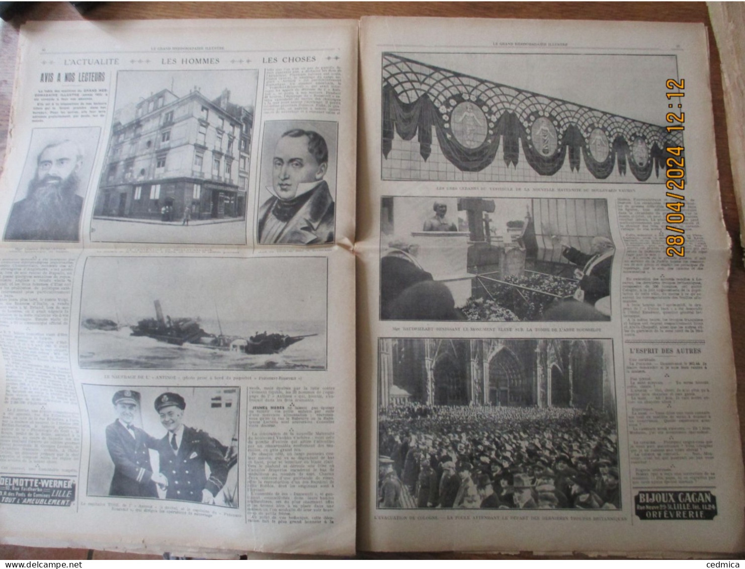 LE GRAND HEBDOMADAIRE ILLUSTRE DU NORD 7 FEVRIER 1926 M.,BRIAND NEGOCIE AVEC L'ANGLETERRE ET L'ITALIE,SPORTS,OBS - Picardie - Nord-Pas-de-Calais