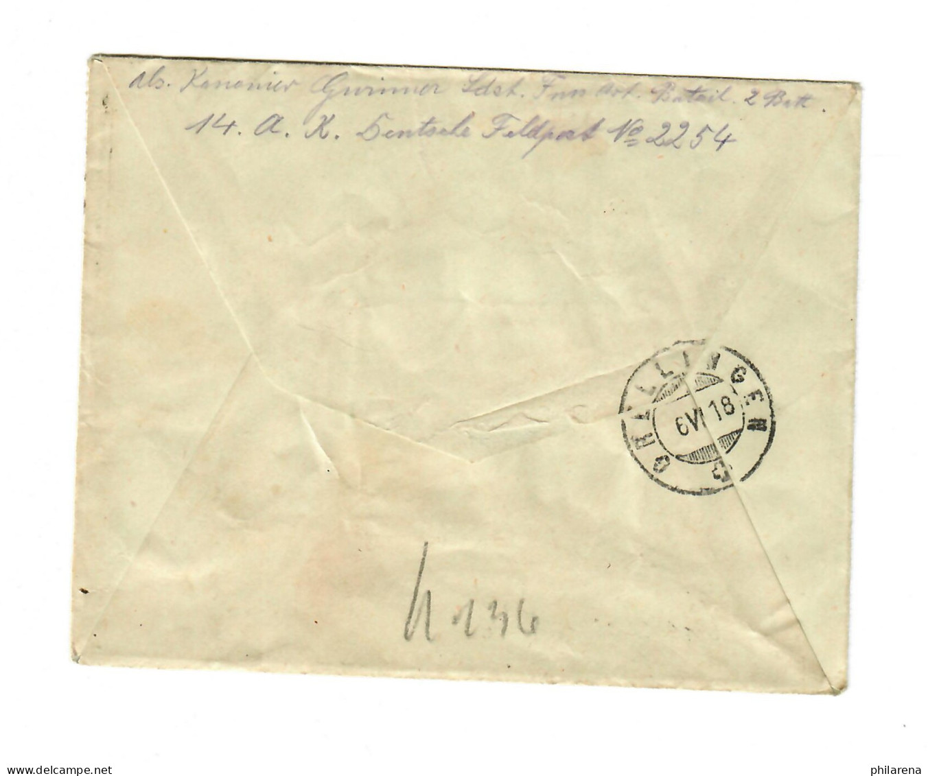 Brief Von Kehl Nach Grellingen/CH, Zensur Strassburg, 1918 - Briefe U. Dokumente