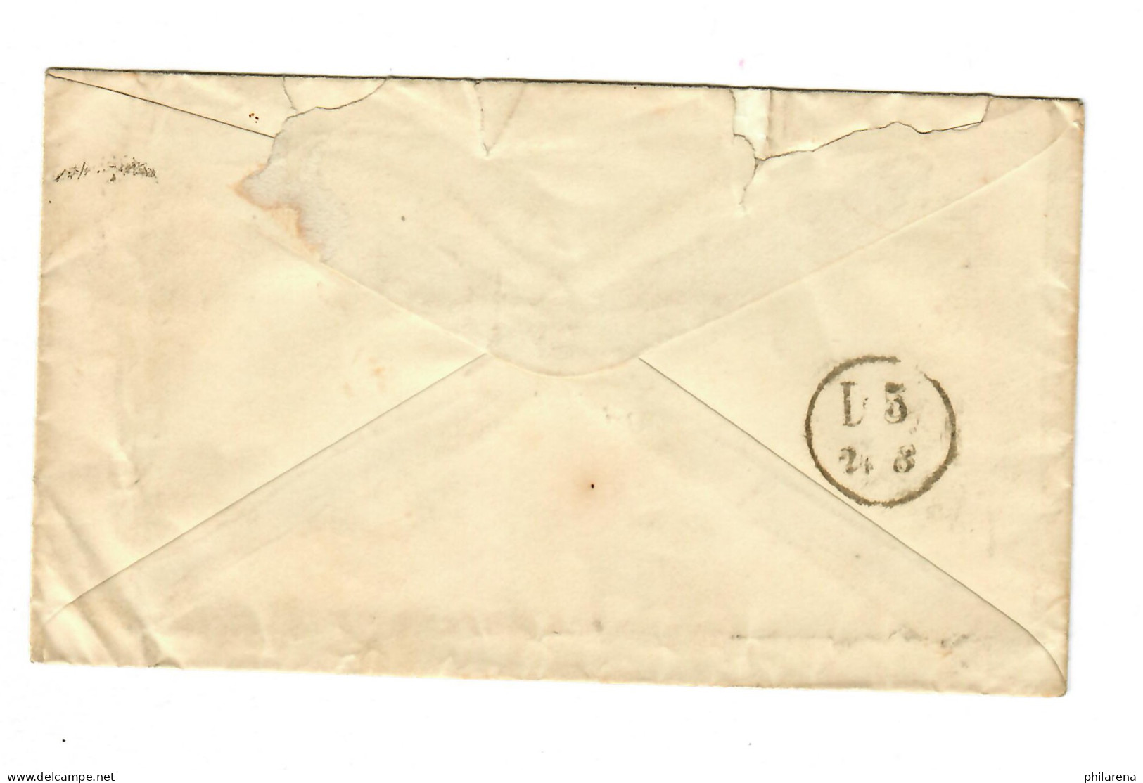 Brief Kassel Bahnhof 1874, MiNr. 16 EF, Oben Schere - Briefe U. Dokumente