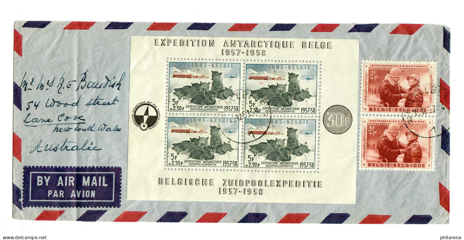 Air Mail Brüssel, 1957 Nach Australien - Autres & Non Classés