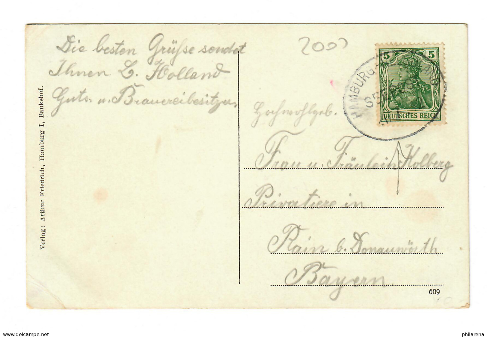AK Hamburg: Seepost Hamburg-Helgoland 1912 - Briefe U. Dokumente