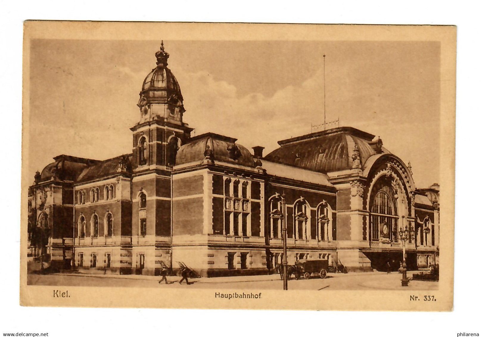 AK Kiel, Hauptbahnhof, Marine Schiffspost No. 47 Nach Brünn, 1918 - Covers & Documents