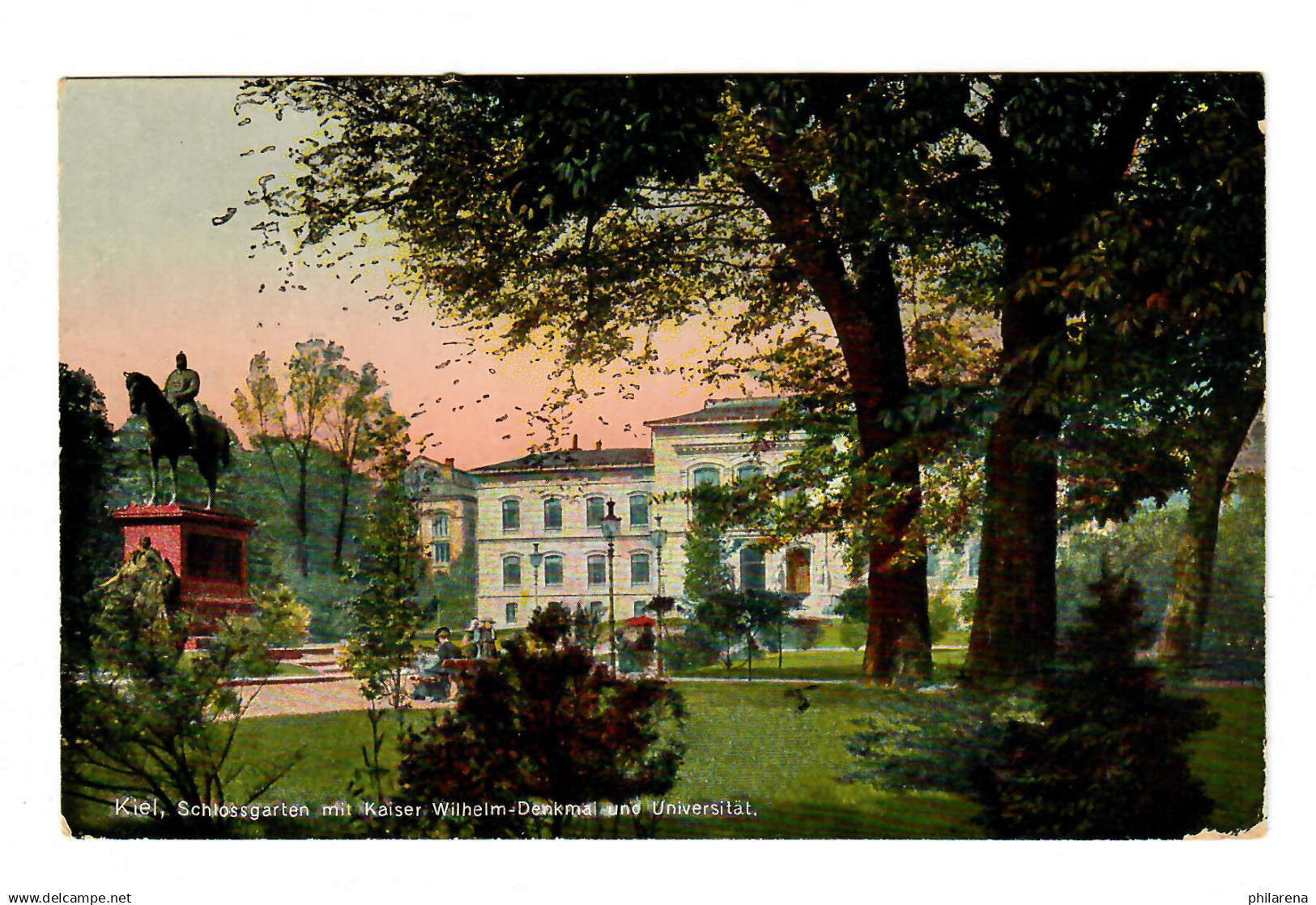 AK Kiel, Schlossgarten, Marine Schiffspost No. 83, 1917 - Storia Postale