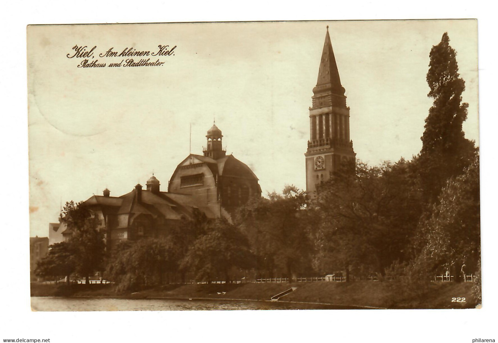 AK Kiel Rathaus, Marine Schiffspost No. 155 Nach Bad Reichenhall, 1917 - Storia Postale