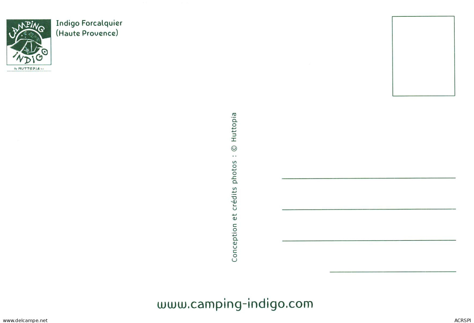 FORCALQUIER  Camping INDIGO Carte Vierge  3  (scan Recto Verso) MD2501BIS - Forcalquier