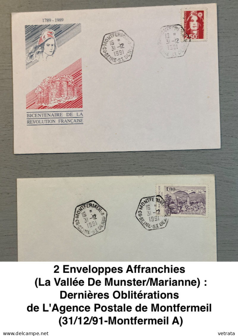 MONTFERMEIL : 3 Enveloppes Affranchies & 1 Timbre (MuséeC. Peyre/Agence Postale) / 3 Cartes Postales (n’ont Pas Circulé- - Andere & Zonder Classificatie