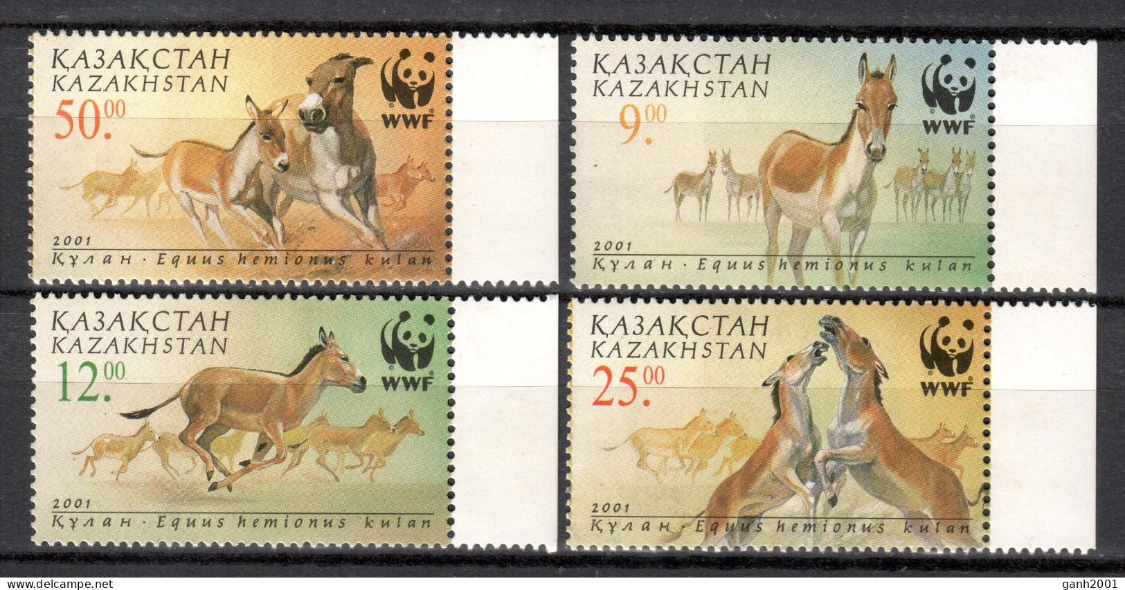 Kazakhstan 2001 / Animals Mammals Donkeys WWF MNH Fauna Burros Mamíferos Säugetiere / Cu21975  32-33 - Other & Unclassified