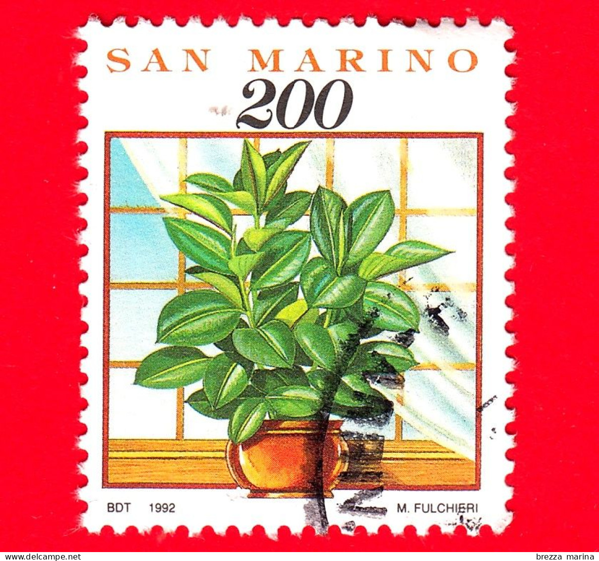 SAN MARINO - Usato - 1992 - Cose, Gesti Ed Affetti Di Ogni Giorno - 2ª Emissione - Il Ficus - House Plant - 200 - Usados