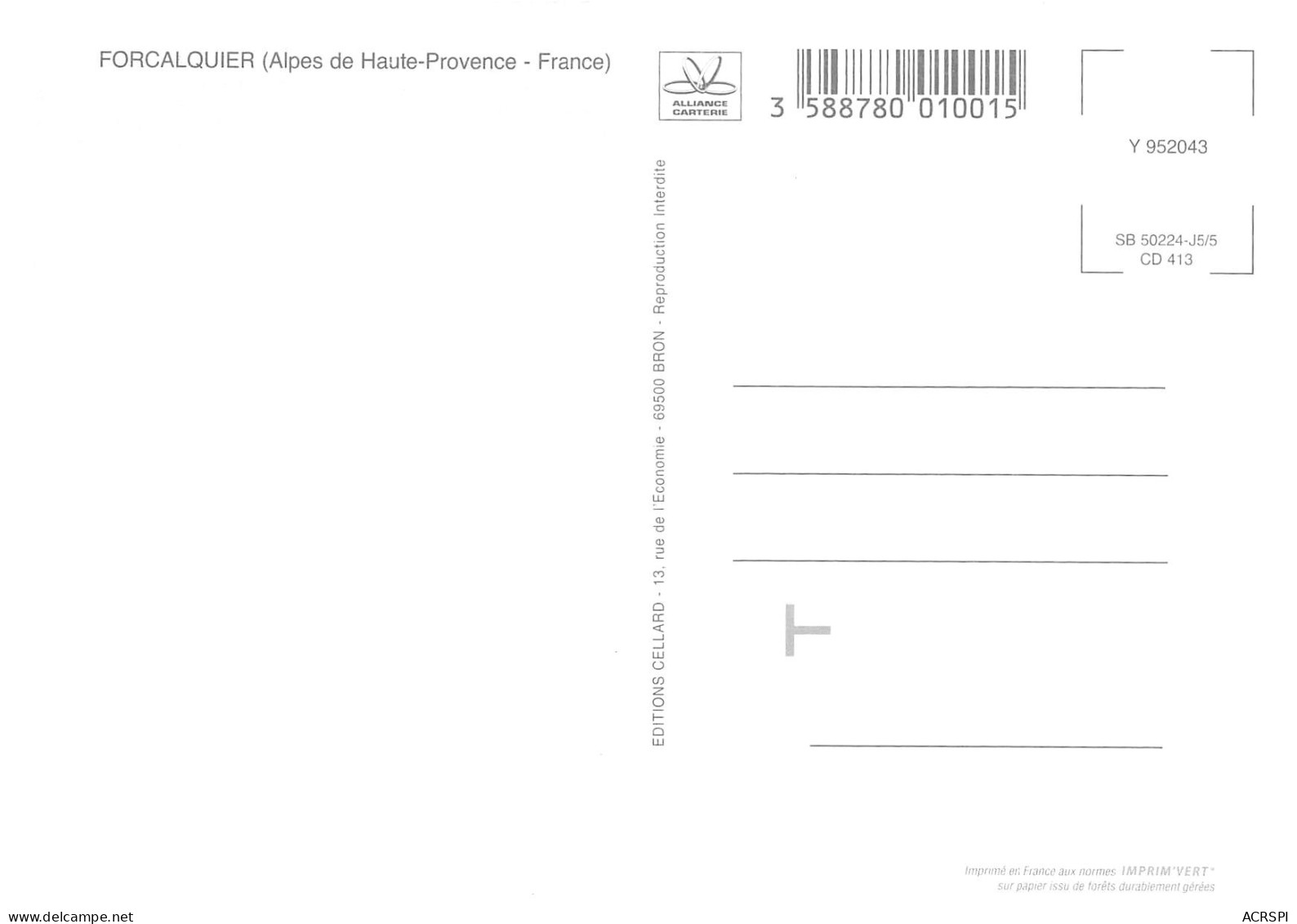 FORCALQUIER  Multivue 1 (scan Recto Verso)MD2501TER - Forcalquier