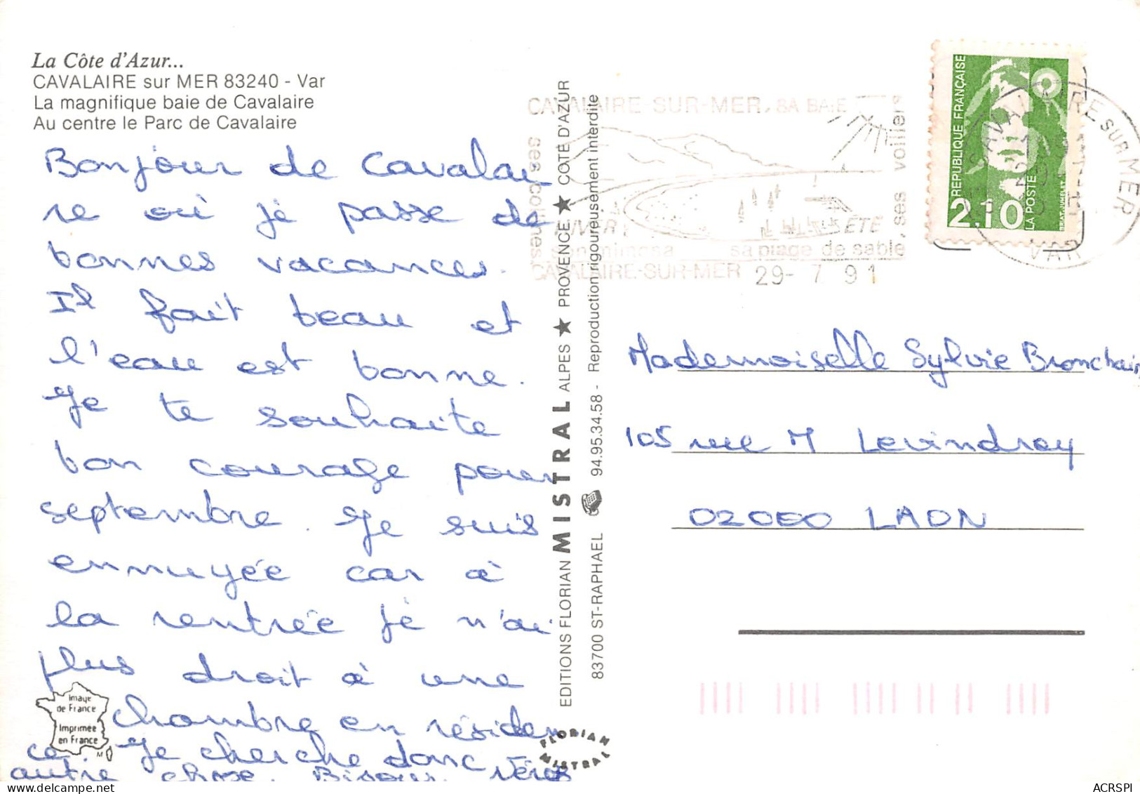 LA BAIE DE CAVALAIRE SUR MER  9  (scan Recto Verso)MD2502BIS - Cavalaire-sur-Mer
