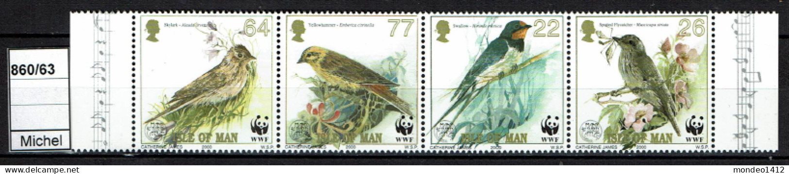Isle Of Man - 2000 - MNH - Fauna - WWF, Singing Birds - Naturschutz: Singvögel - Oiseaux Chanteurs, Zang Vogels - Man (Ile De)