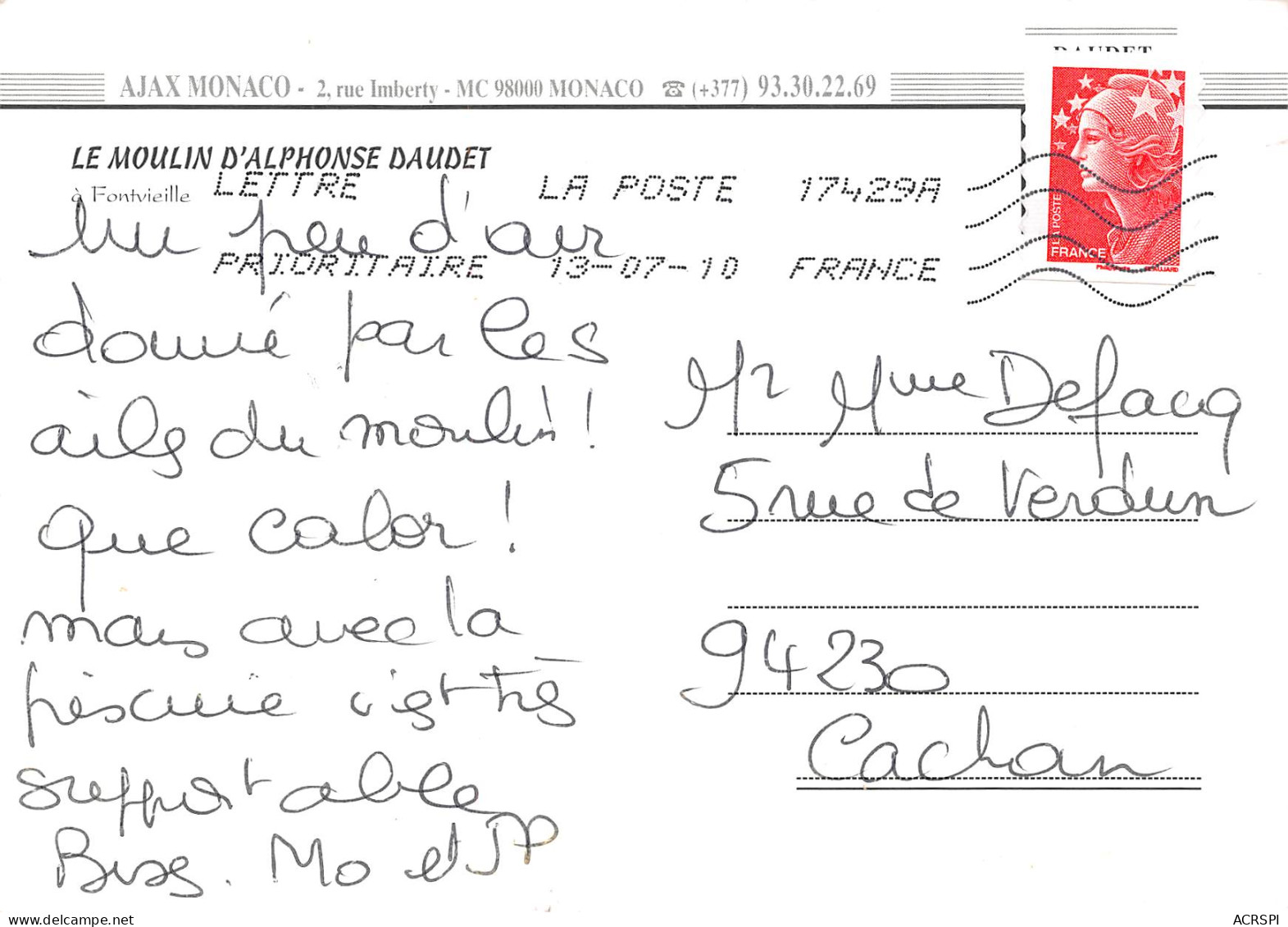 Moulin De Daudet Fontvieille  38  (scan Recto Verso)MD2502UND - Fontvieille