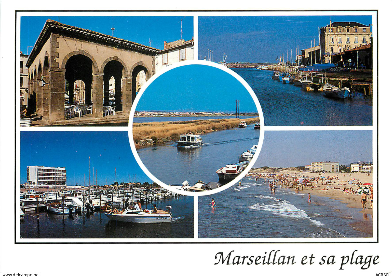 Marseillan Sur Le Bassin De Thau La Halle Le Port Sur L Etang Le Canal Du Midi 2(scan Recto-verso) MD2504 - Marseillan