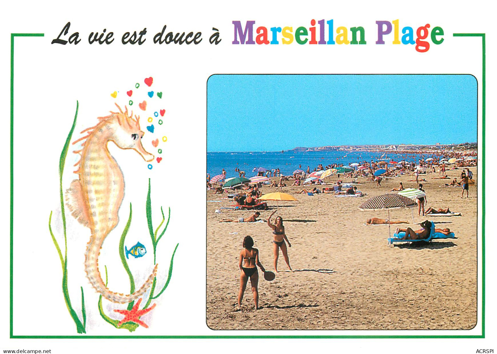 MARSEILLAN PLAGE 19(scan Recto-verso) MD2504 - Marseillan