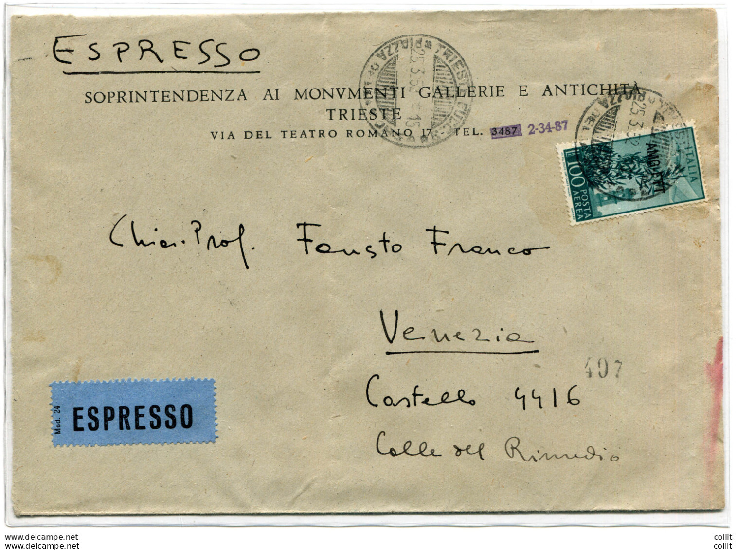 Trieste A Lire 100 Campidoglio Isolato Su Espresso - Mint/hinged