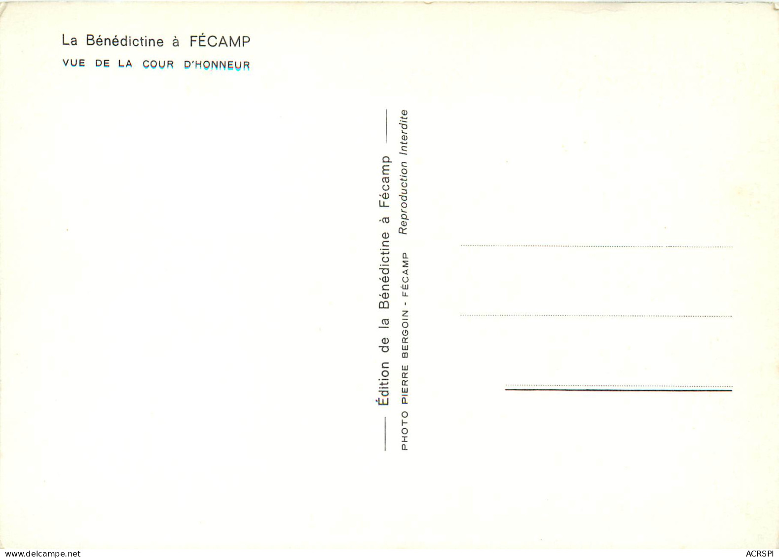 FECAMP La Benedictine Vue De La Cour D Honneur 26(scan Recto-verso) MD2508 - Fécamp
