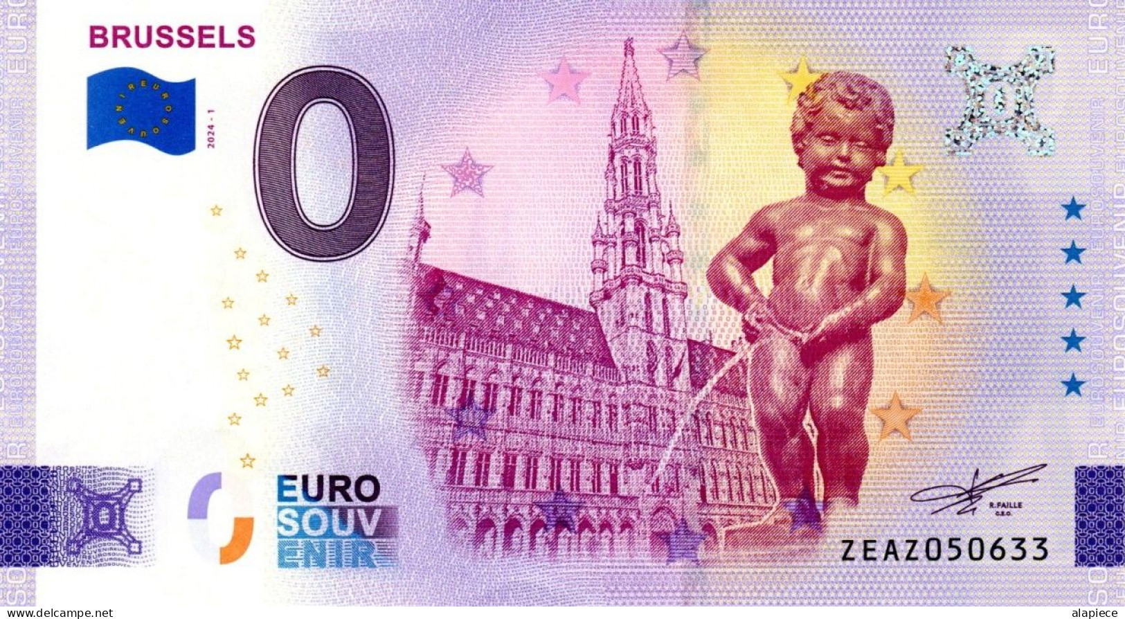 Billet Touristique - 0 Euro - Brussels  (2024-1) - Essais Privés / Non-officiels