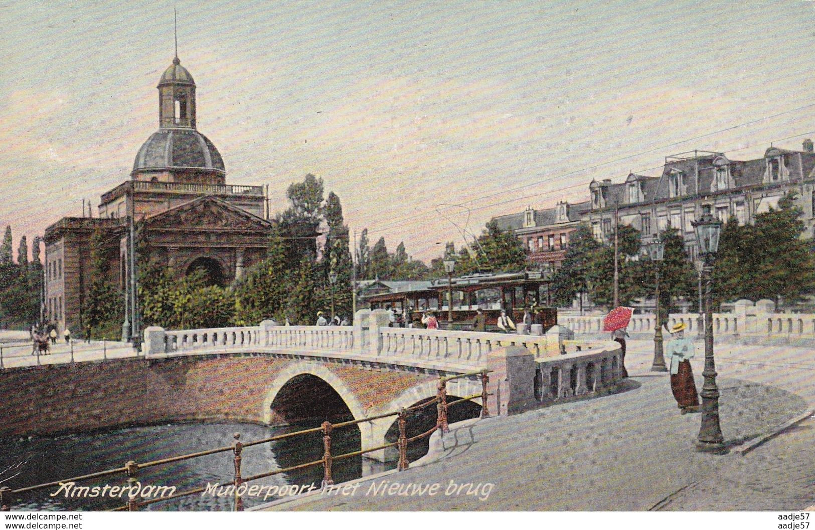 Netherlands Pays Bas Amsterdam Muiderpoort Met Nieuwe Brug Tramway - Tramways