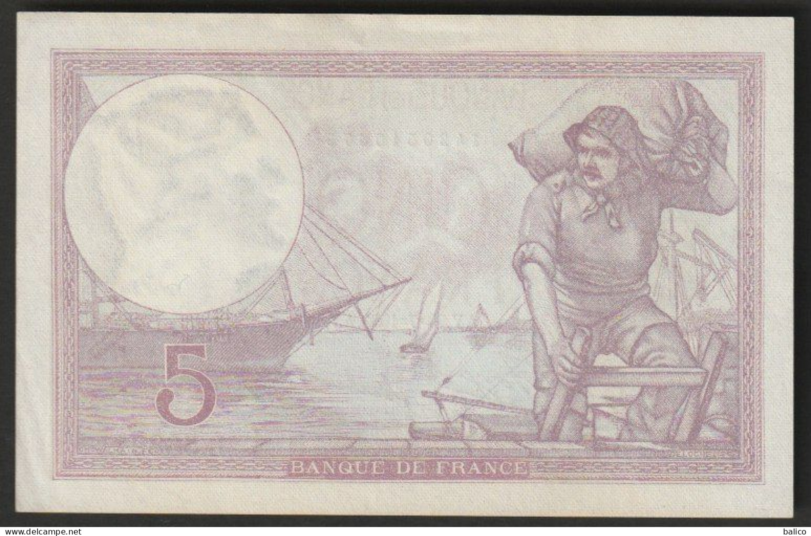 France - Billet 5 Francs Violet Du AV. 20-7-1933.AV    N°   L.56821 - 675  (pas Plié Et De Trous D'épingle) - 5 F 1917-1940 ''Violet''