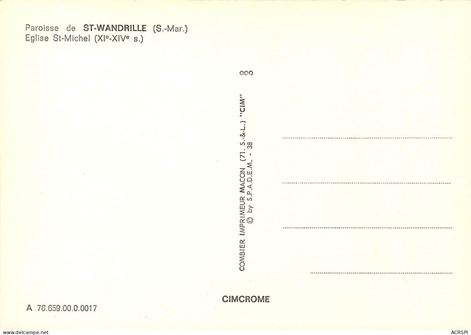 Paroise De ST WANDRILLE Eglise St Michel 17(scan Recto-verso) MD2518 - Saint-Wandrille-Rançon