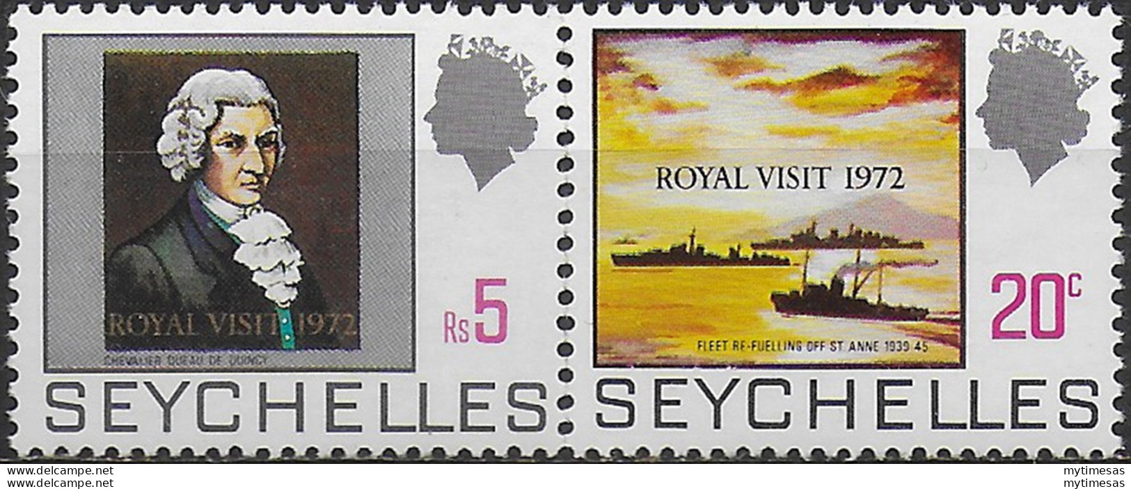 1972 Seychelles Royal Visit 2v. MNH SG N. 306/307 - Sonstige & Ohne Zuordnung