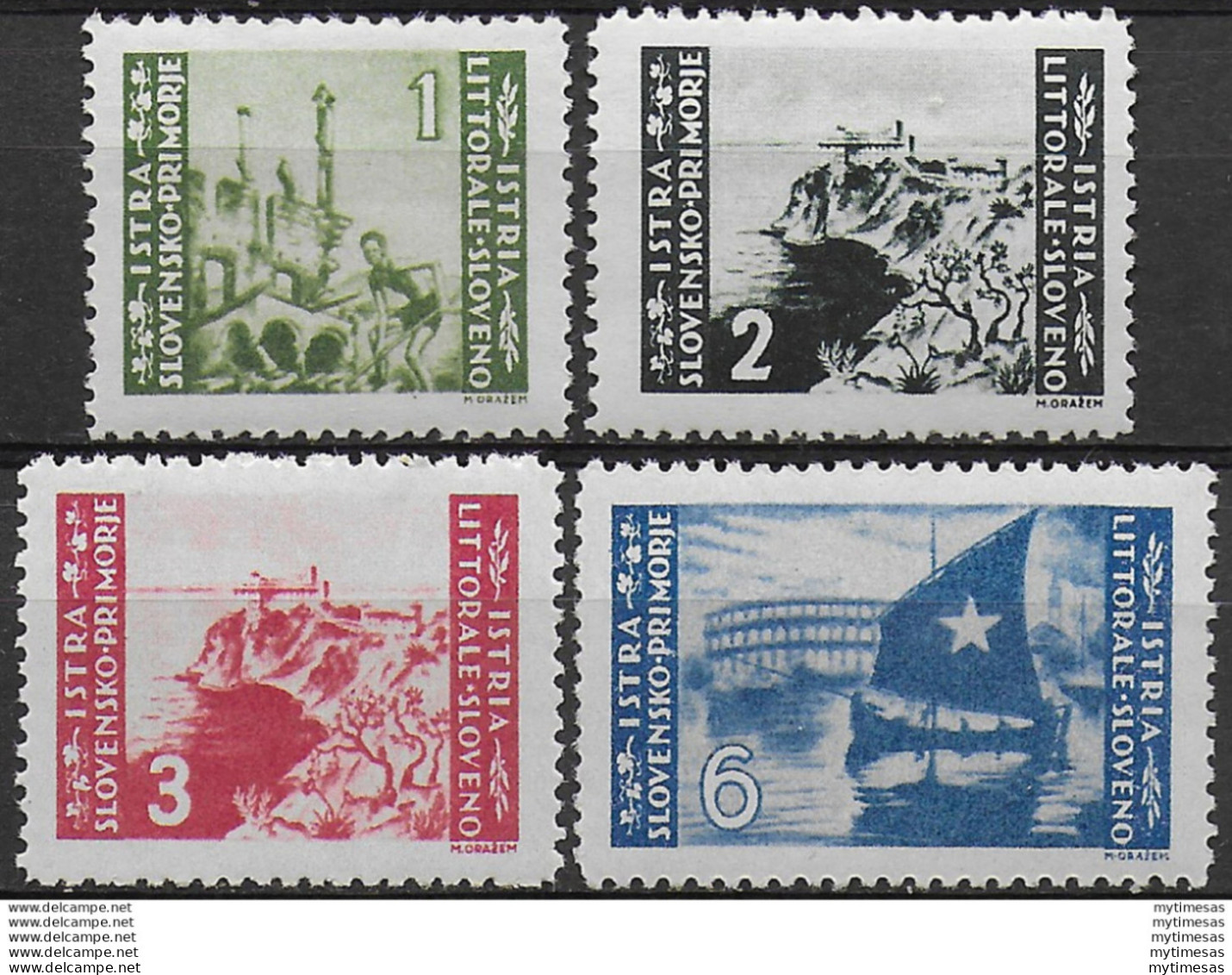 1946 Litorale Sloveno 4v. Belgrado MNH Sassone N. 63/66 - Andere & Zonder Classificatie